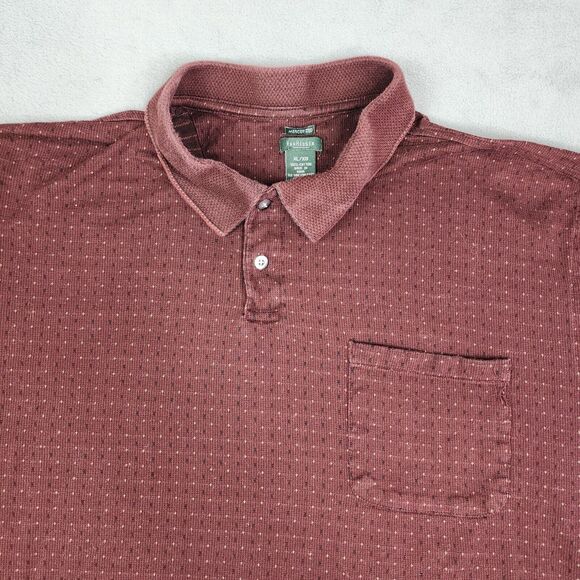 Van Heusen Mercerized Polo Shirt Men's XL Red Short Sleeve Preppy Career Office - Picture 5 of 8
